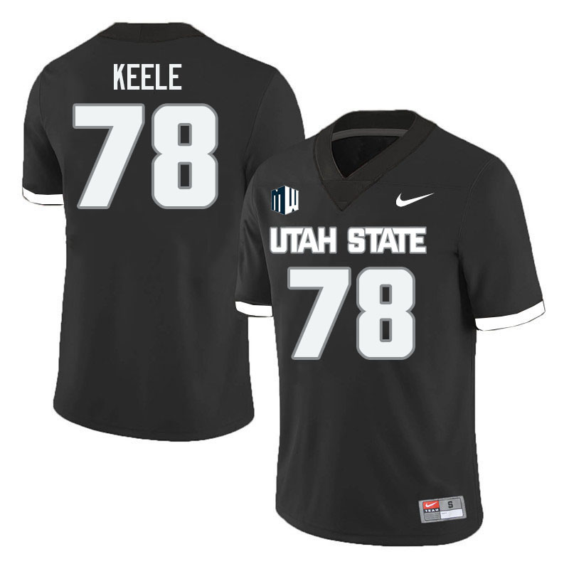 Utah State Aggies #78 Cole Keele College Football Jerseys Stitched Sale-Black